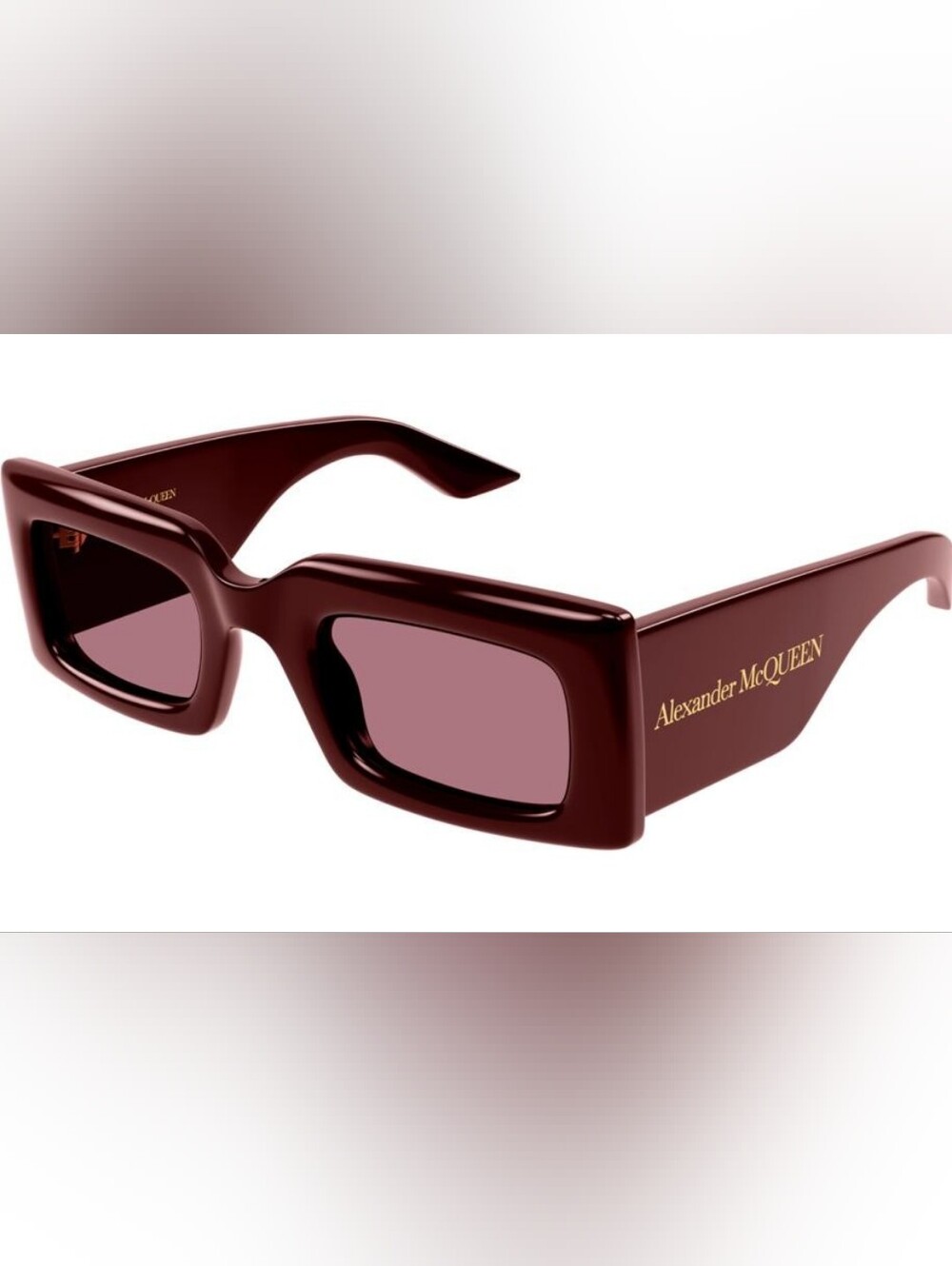 Alexander McQueen Burgundy Square Sunglasses